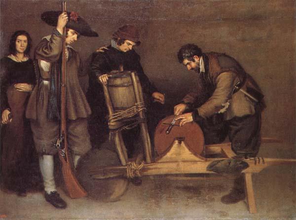 Antonio Puga The Knife Grinder France oil painting art